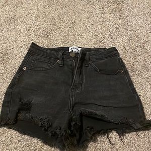 Black Abound Jean Shorts